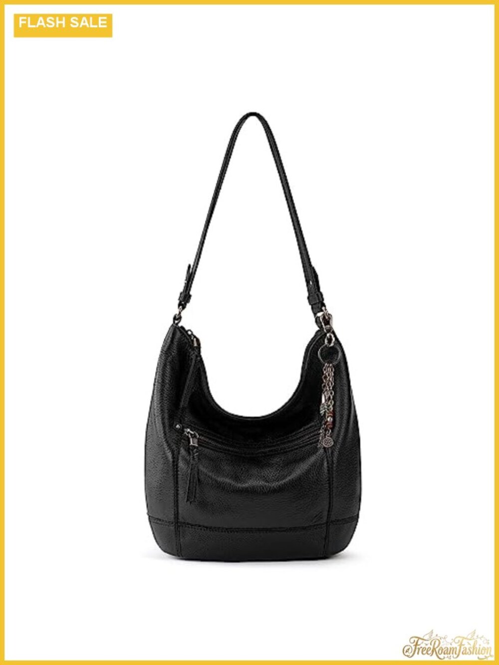 Leather Hobo Bag Large Slouchy Shoulder Purse with Zip Pocket